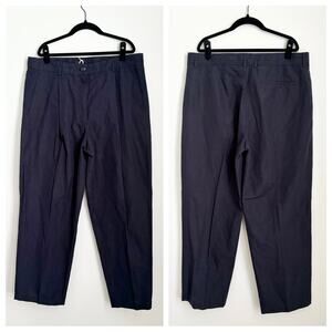 cos - NWT linen blend ankle pant pleated pocket mid-rise dark wash